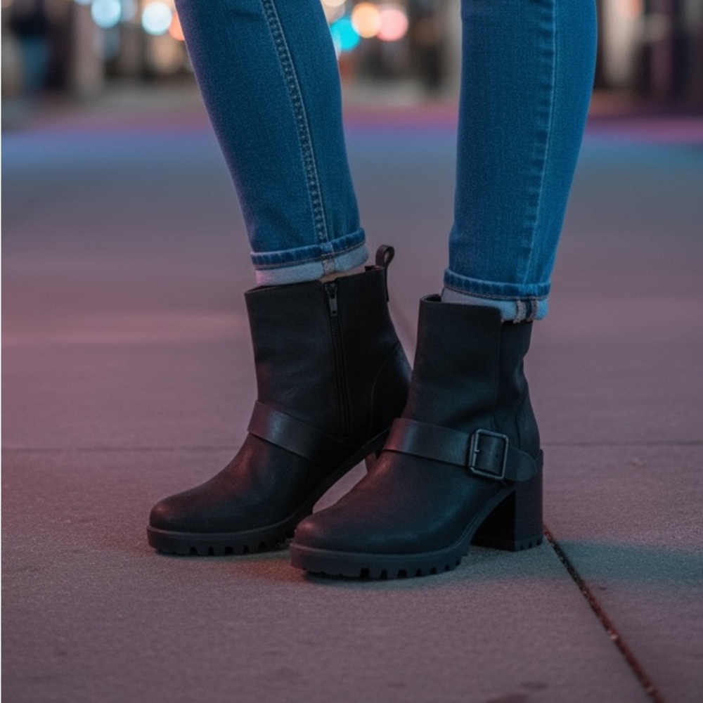 UGG “Fern” Moto waterproof buckle boots. Size 9 GUC - Picture 2 of 13